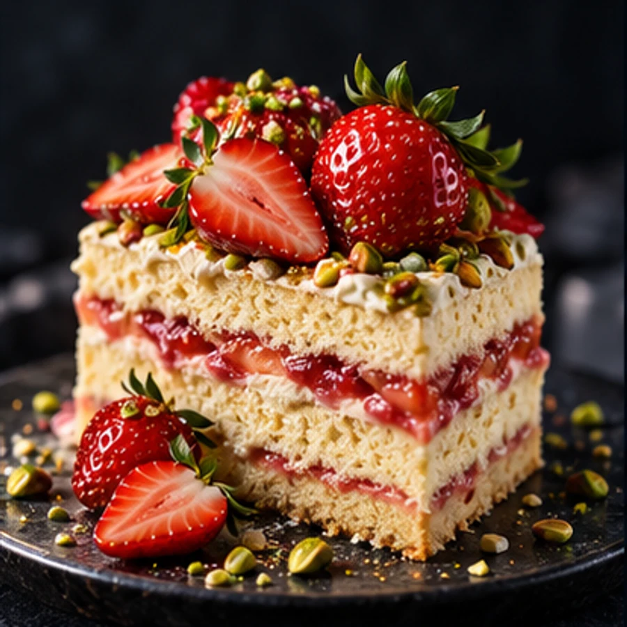AI food photography commercial cake example