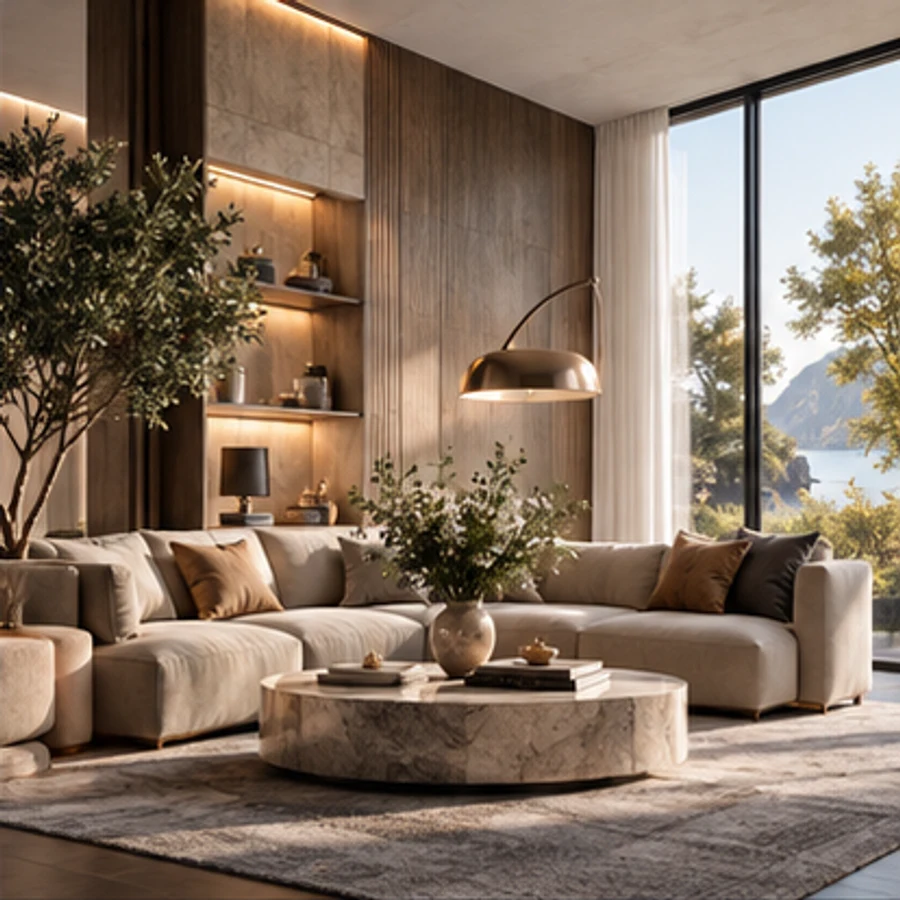 AI interior design glasshouse room example