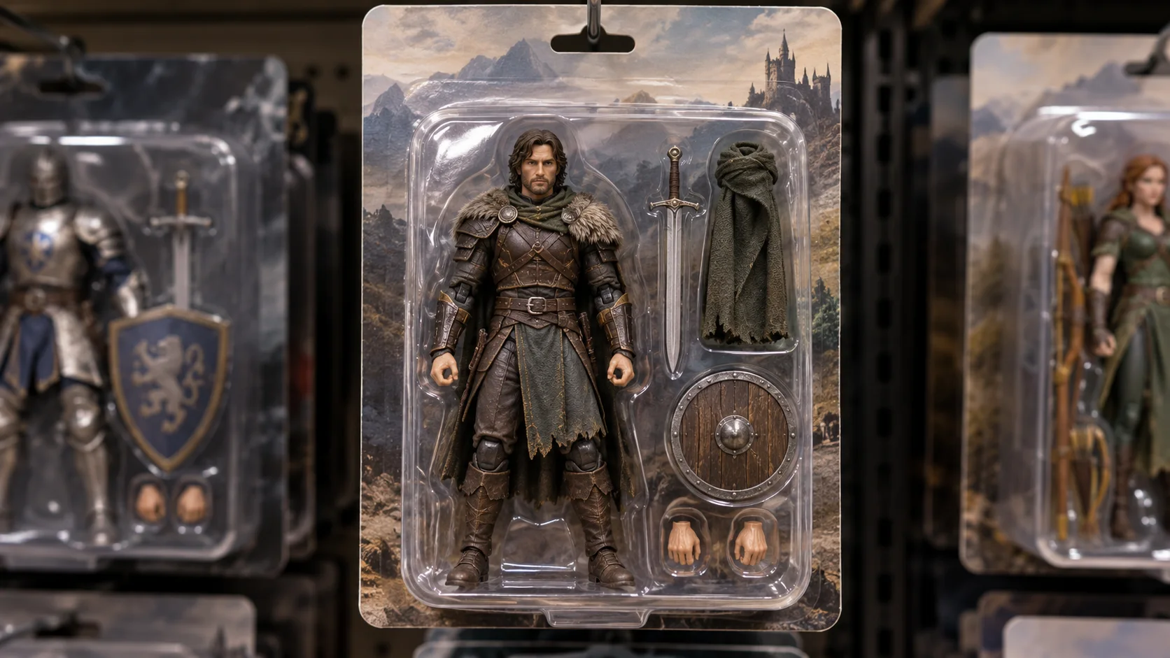 AI generated figurine with packaging mockup