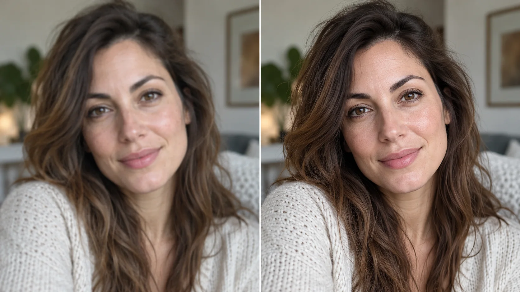 AI image enhancer before-after style result example